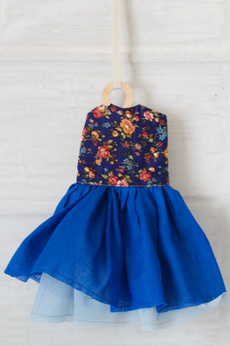 Crushed Gathered Swedish Blue Dress